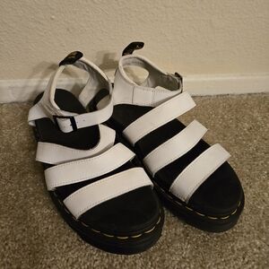 Dr. Martens White and Black Sandals